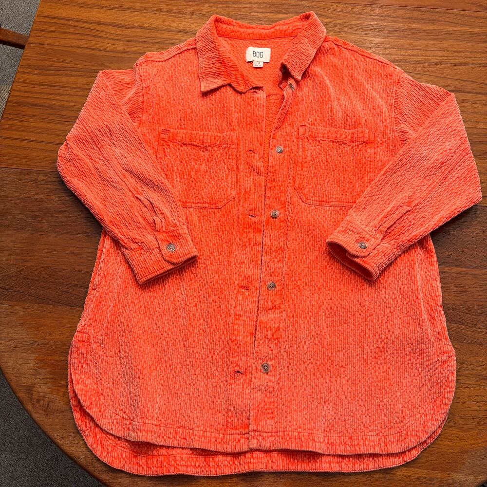 Urban Outfitters BDG Women's Red Orange Corduroy Shirt Jacket Size Large